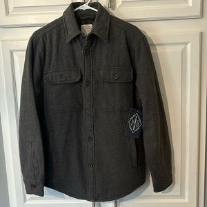 St. John’s Bay Men’s Jacket.Charcoal Heather. NEW w/tags. Button up. Sz small